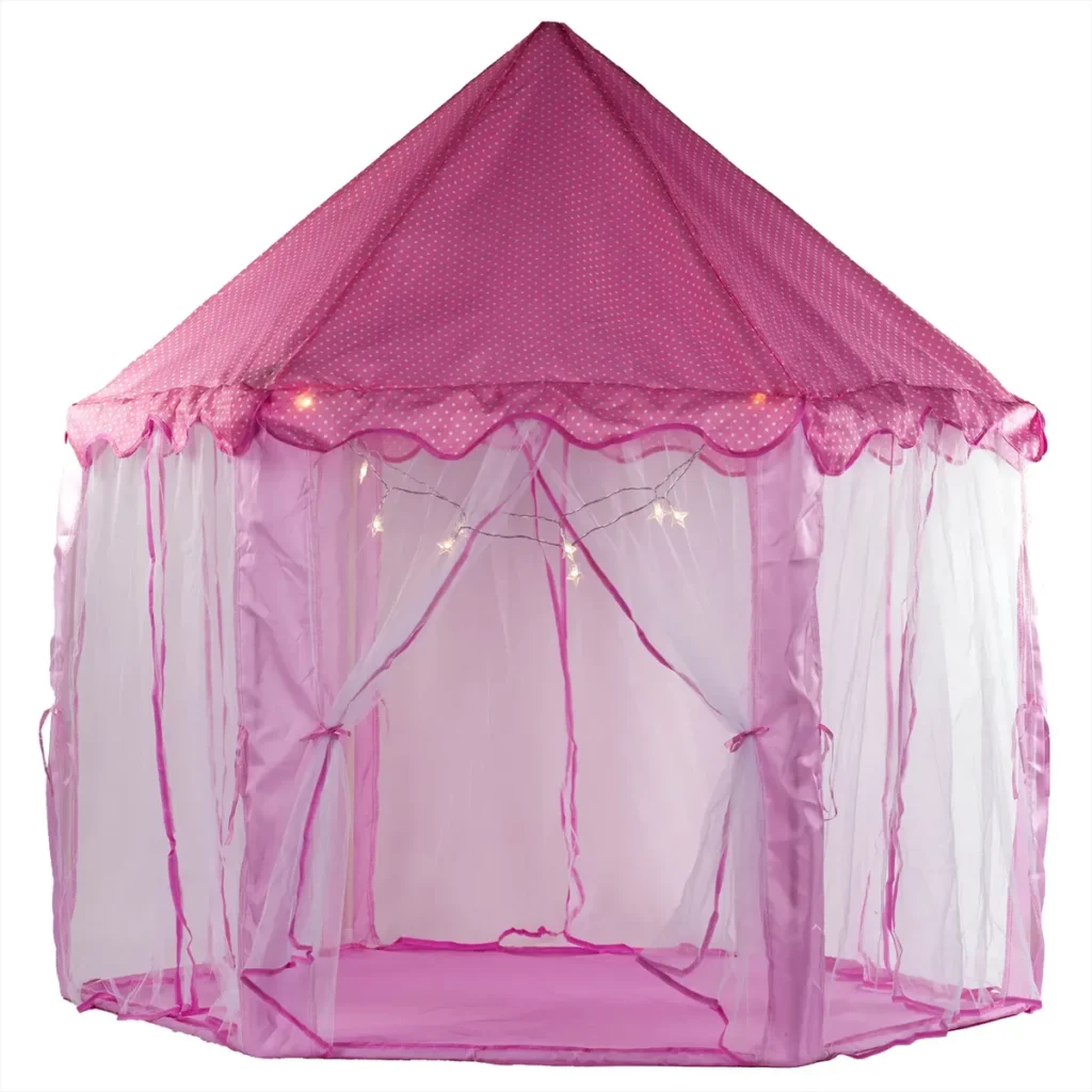 Barraca Infantil Castelo de Princesa Rosa com Luz LED